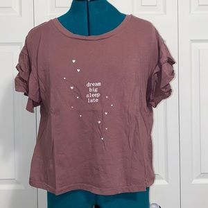 Ambrielle 100% cotton frilled sleeve sleep shirt